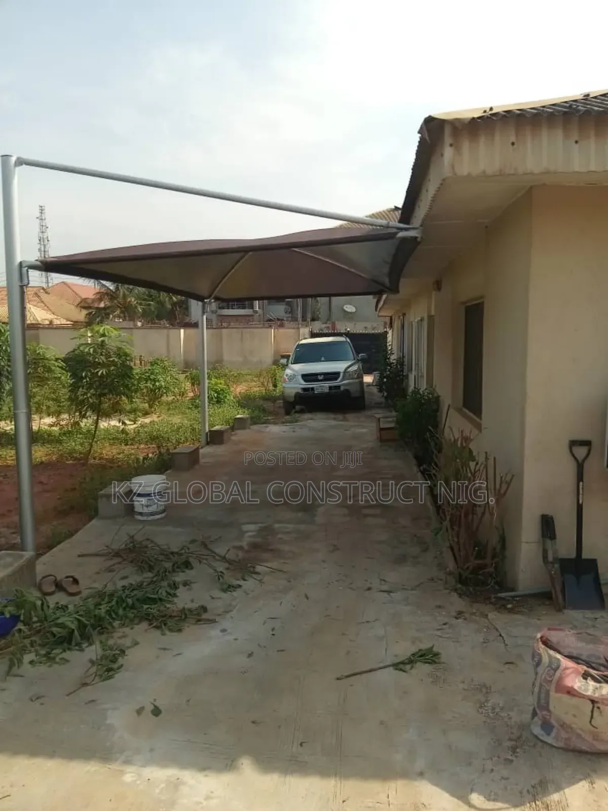Carport Construction Works For One Car.
