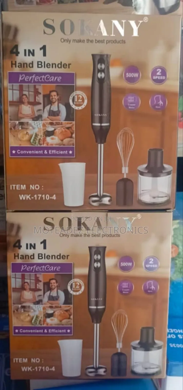 Sokany 500w 4in1 Electric Hand Blender, Mixer, Chopper,Whisk