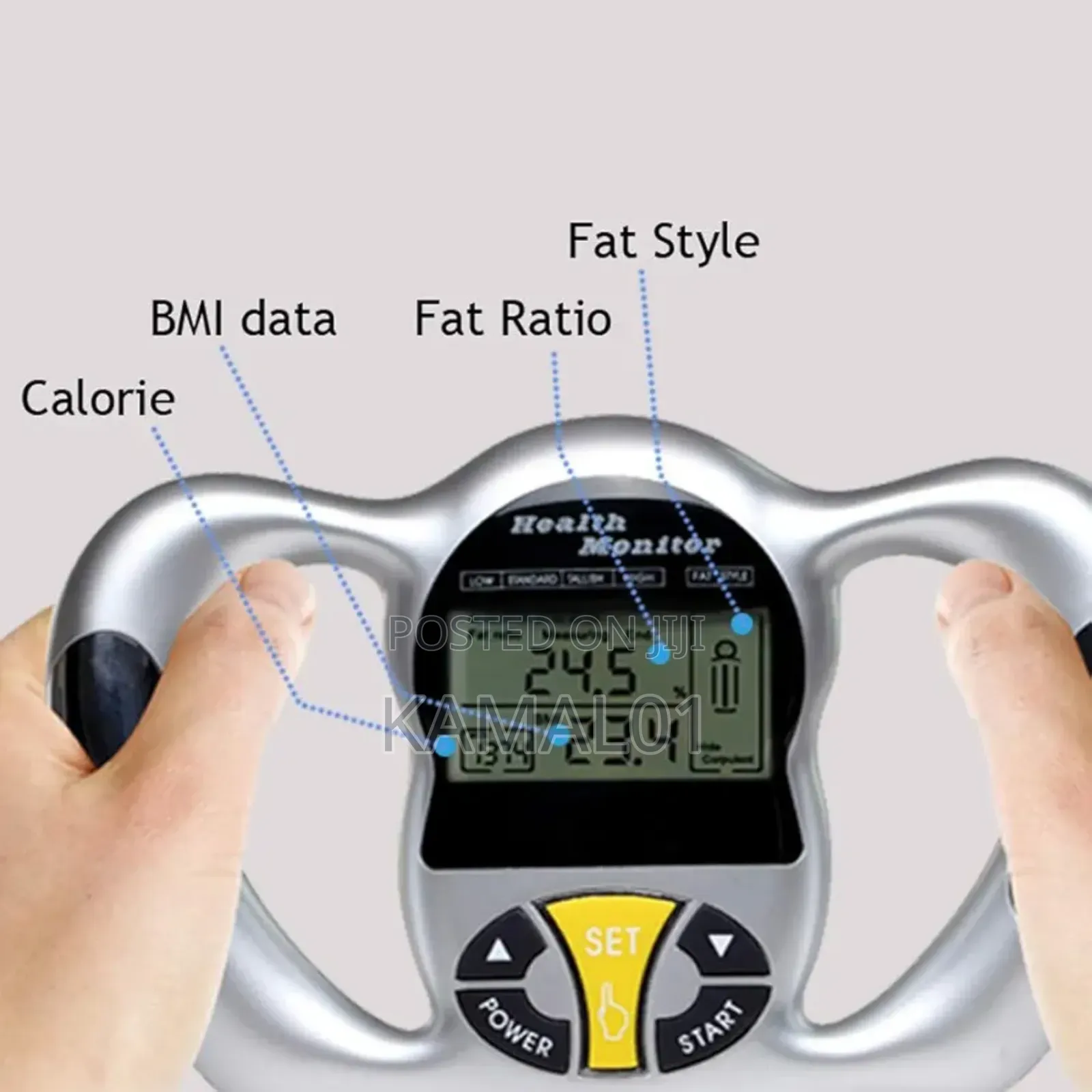Electronic Body Fat Meter, Hand Grip Fat Meter Digital Hand