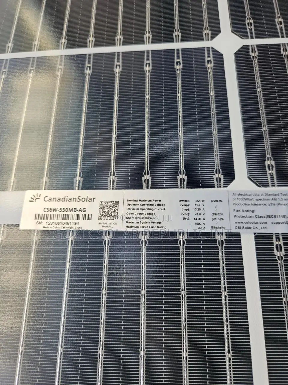 Original Canadian Solar 550w And Other Wattage Available