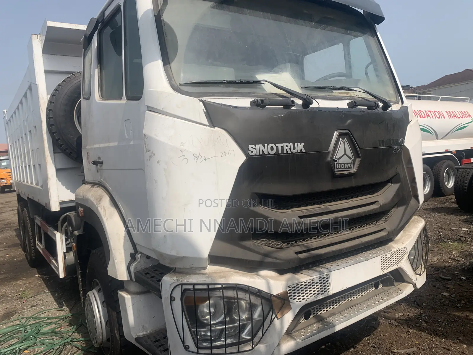 Covid 19 Howo Dump Truck White Color