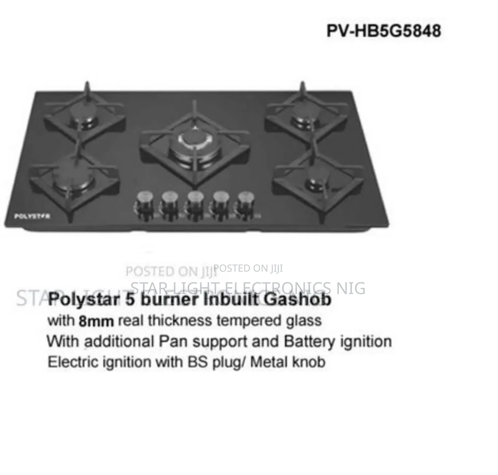 5 Burners All Gas Built-in Hob