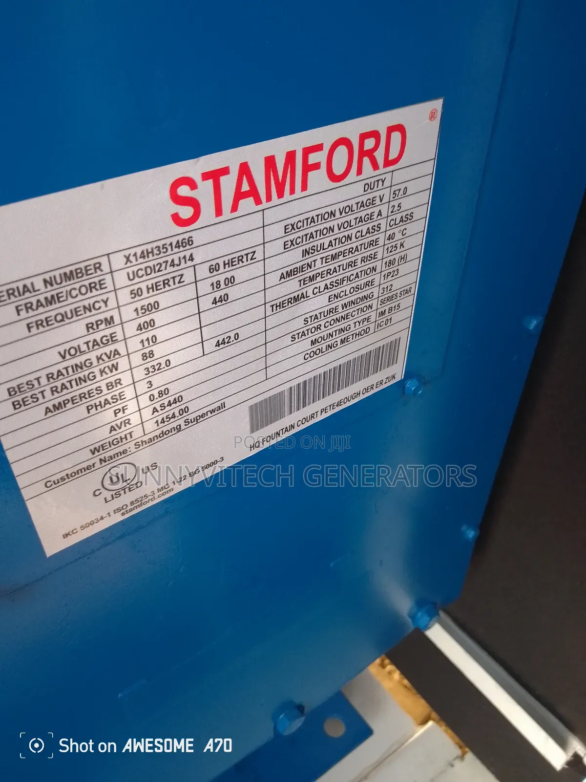 100kva Fg Wilson Perkins Generator Super Silence