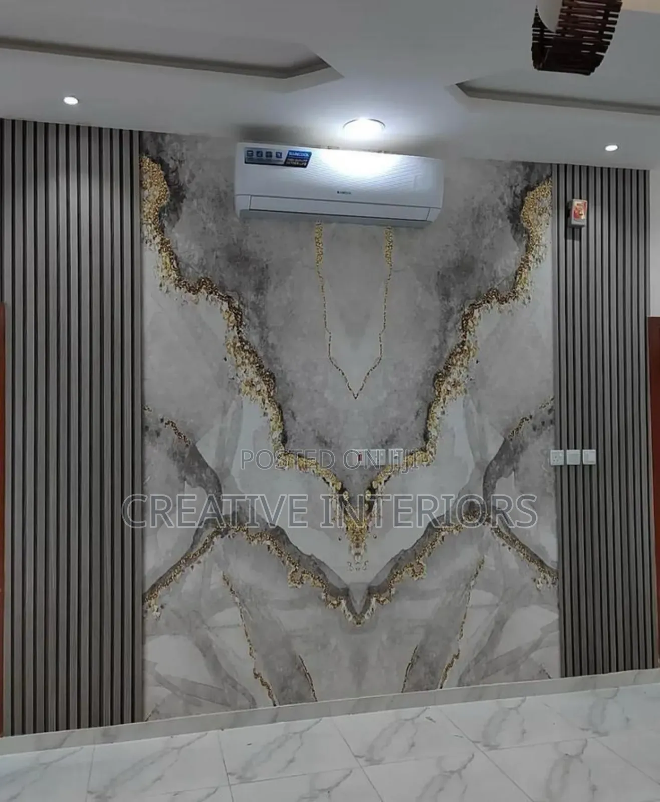 Fluted Panel and Marble Sheet
