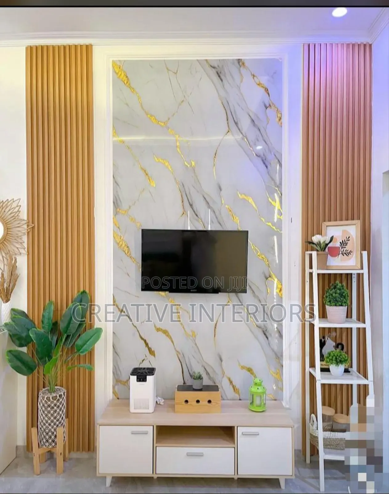 Fluted Panel and Marble Sheet
