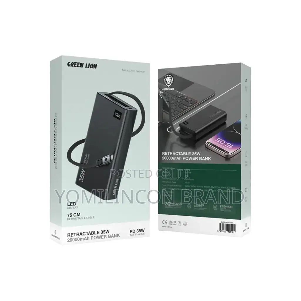 Green Lion Retractable 35w 20000mah Power Bank