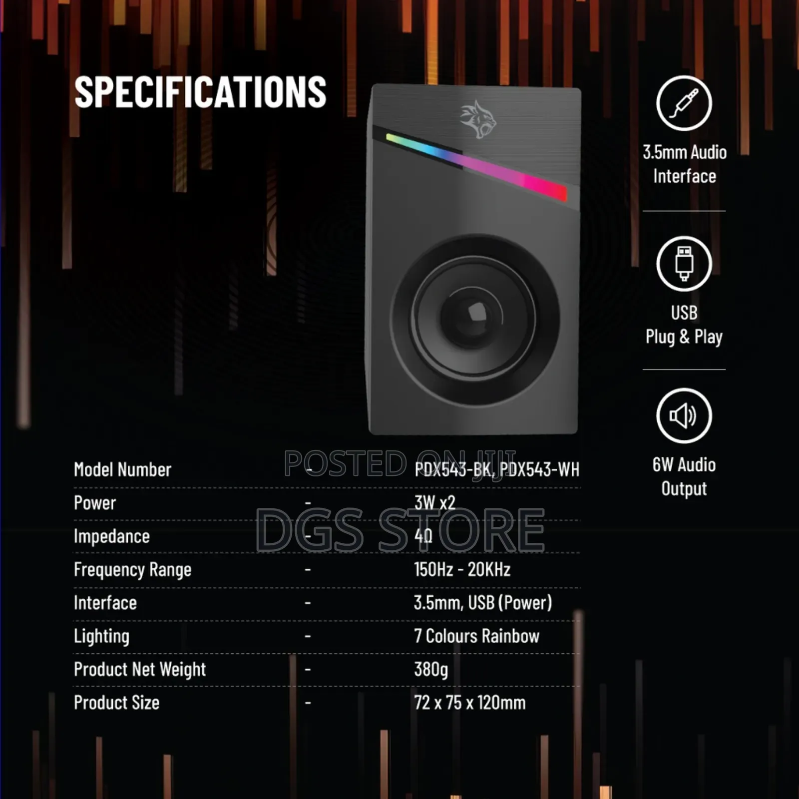 Porodo Gaming Pdx543 Stereo Speaker