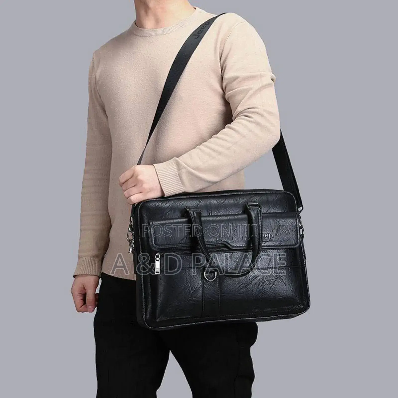 Jeep Genuine Forever Leather Men’S Shoulder Office Bag