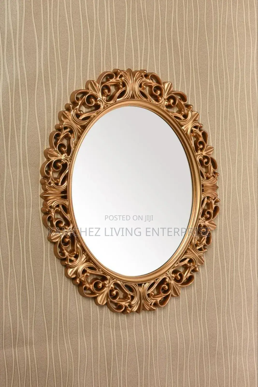 Elegant Gold Round Wall Mirror With Silver Plated Frame