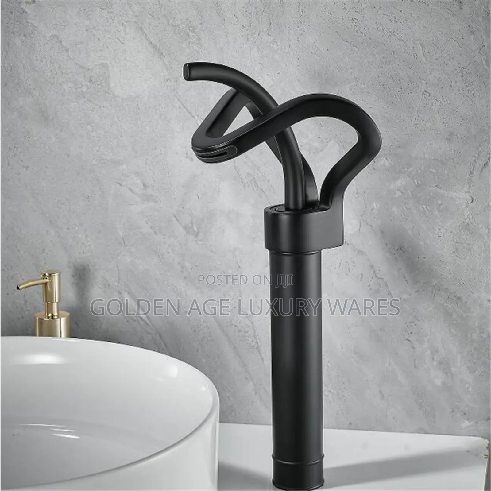 Long Black Cobra Mixer Tap