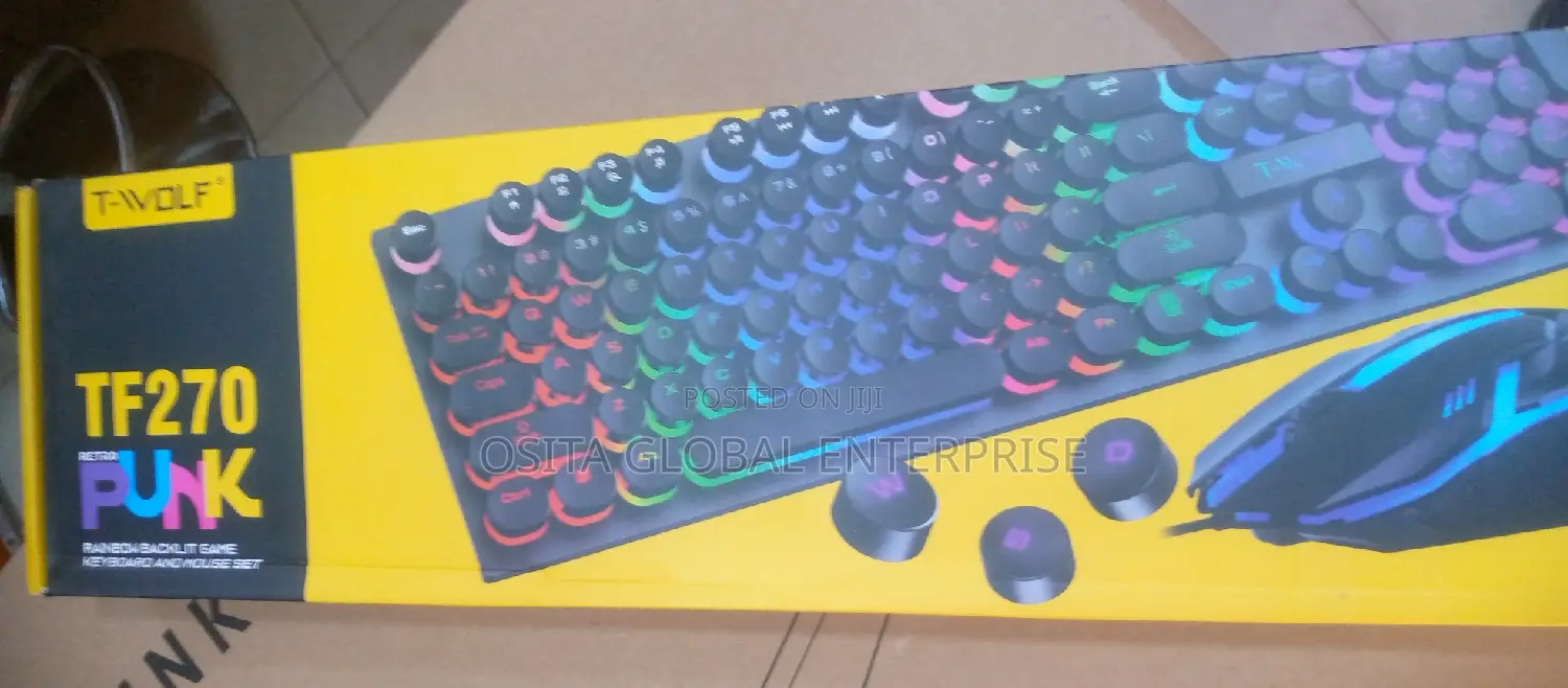 Tf270 Wired Rainbow Backlit Gaming Keyboard and Mouse Set