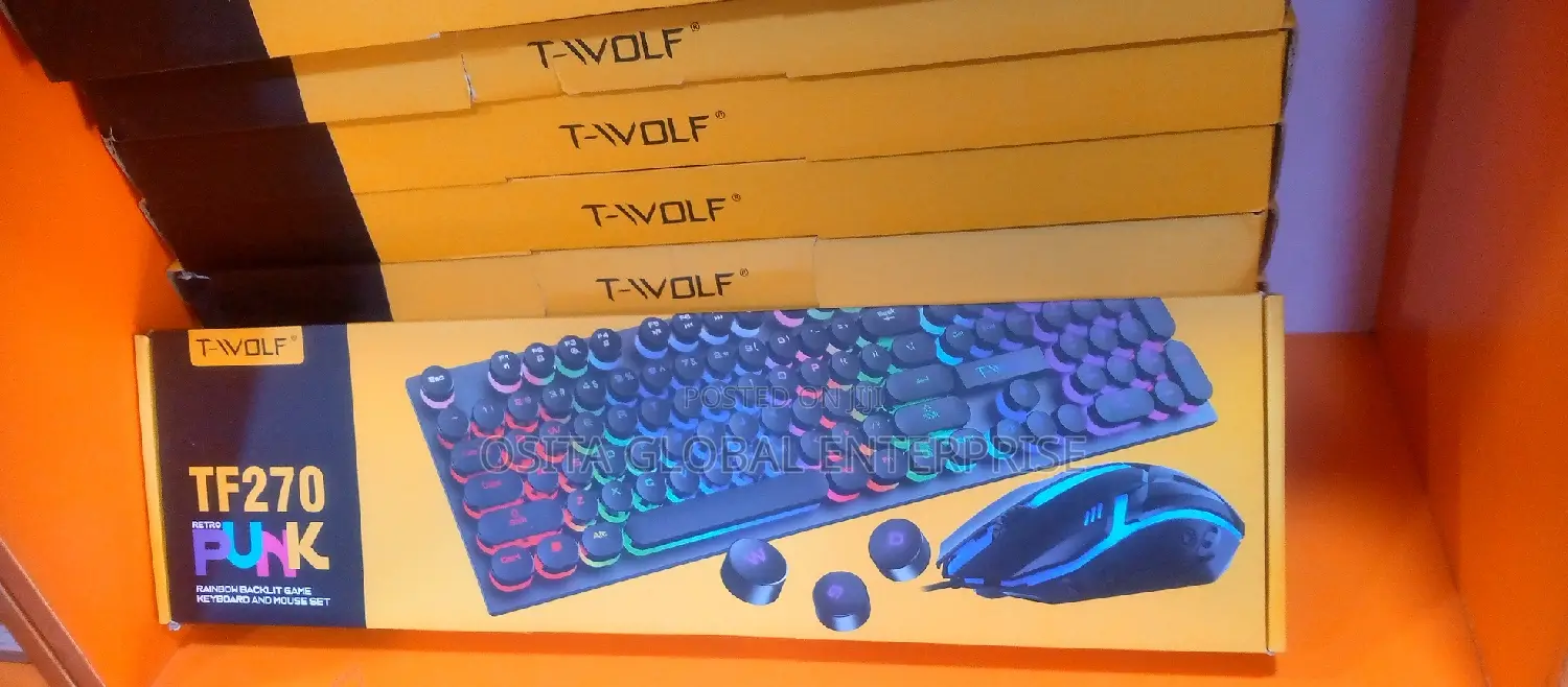 Tf270 Wired Rainbow Backlit Gaming Keyboard and Mouse Set