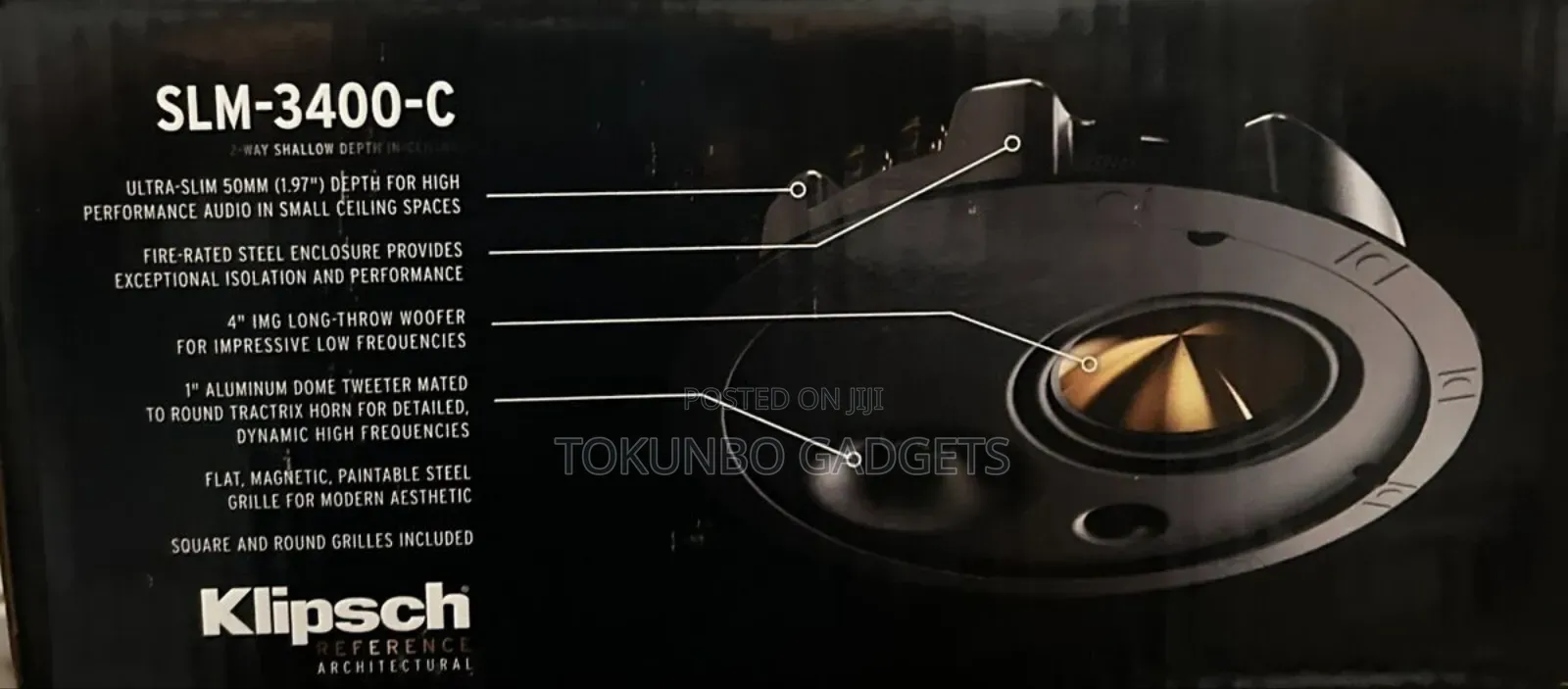 Klipsch SLM-3400-C Shallow Depth in-Ceiling Speaker