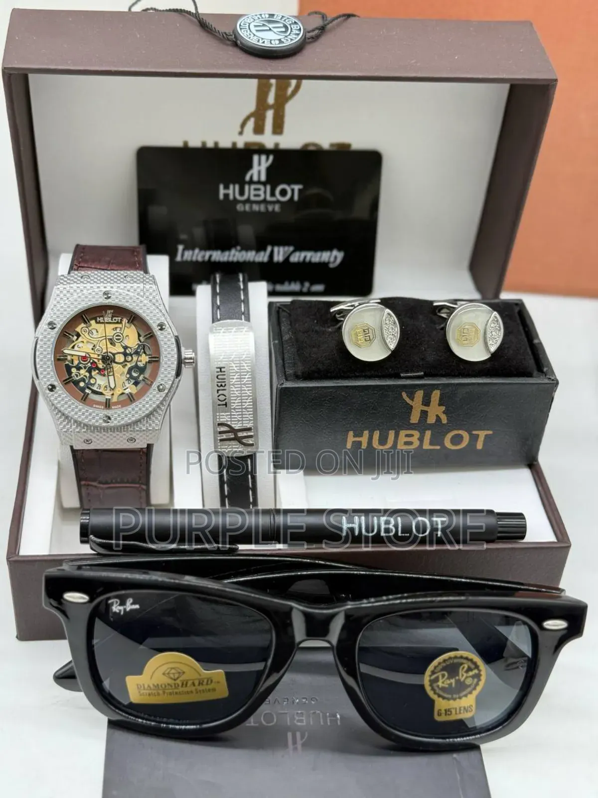 Hublot Watch, Bracelet_cufflinks_pen_sunglasses Set for Men