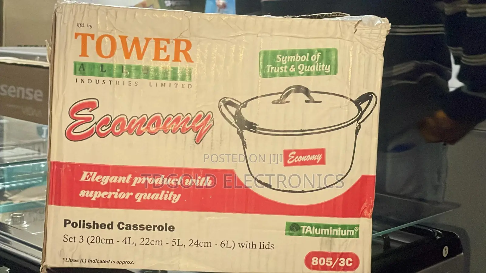 Tower Economy Aluminum Pot Set (3-Piece)
