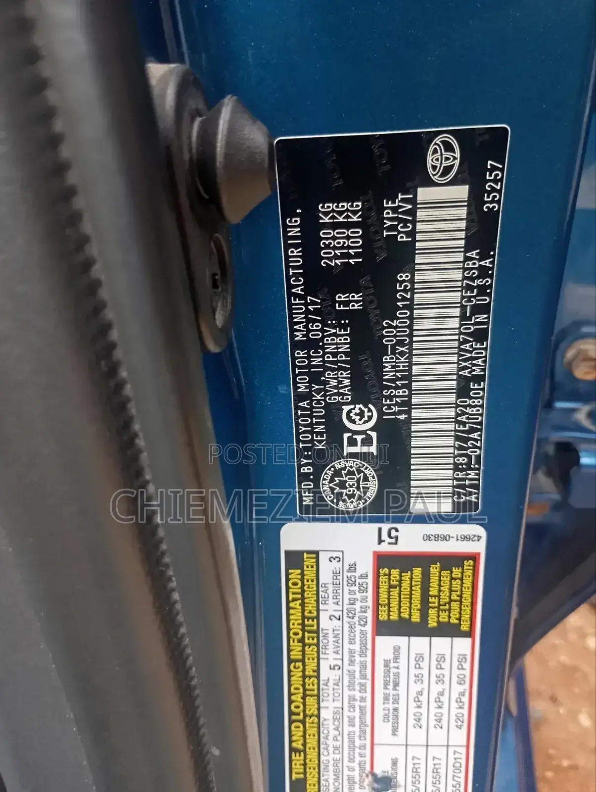 Toyota Camry SE FWD (2.5L 4cyl 8AM) 2018 Blue