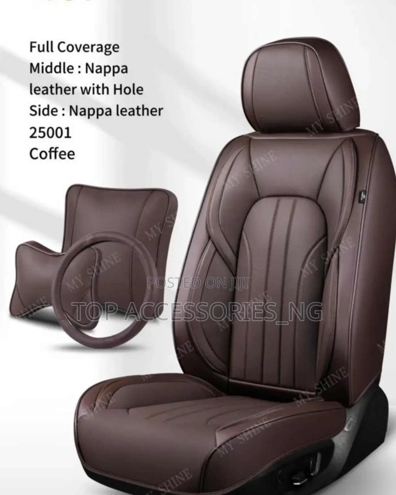Nappa Coffee Leather Seat Cover