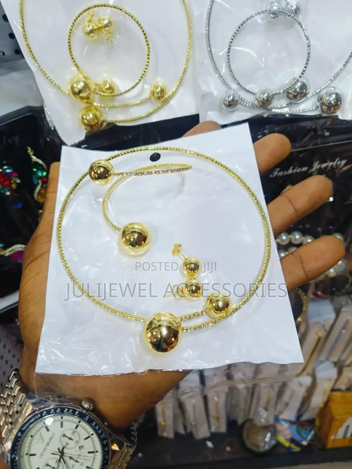 Non Tarnish Ladies Cord Choker Necklace Set