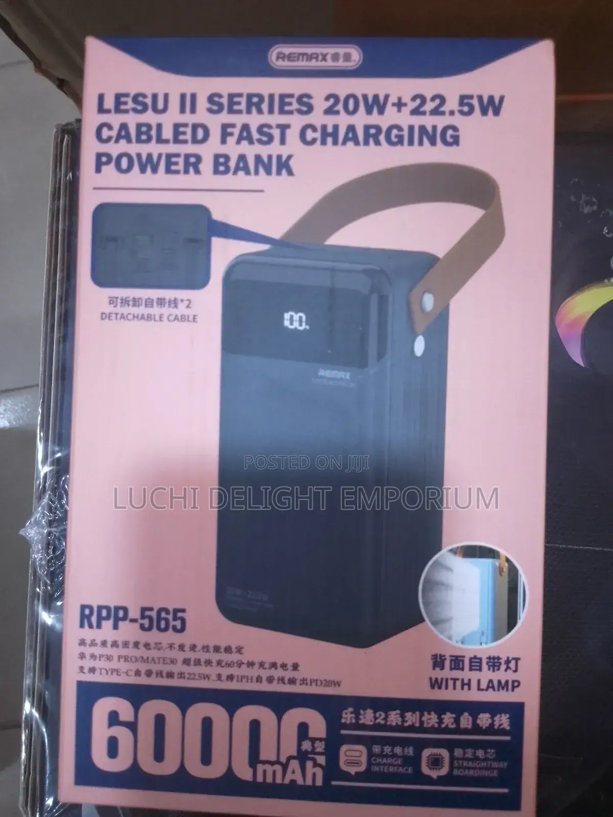Remax Lesu Ll Series 20w+22.5w Cabled Power Bank - 60000mah
