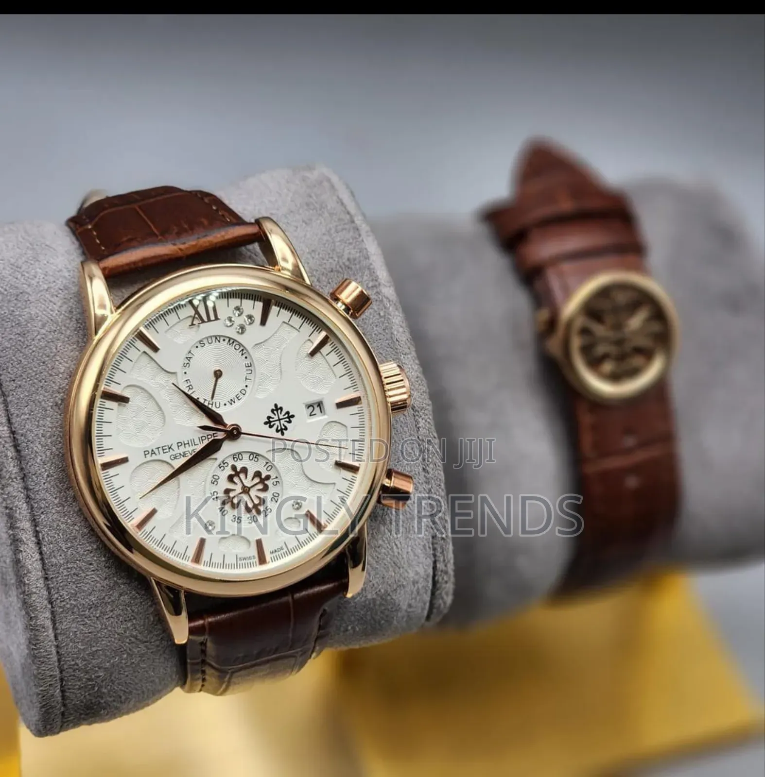 Patek Phillippe Leather Watch With Chronograph