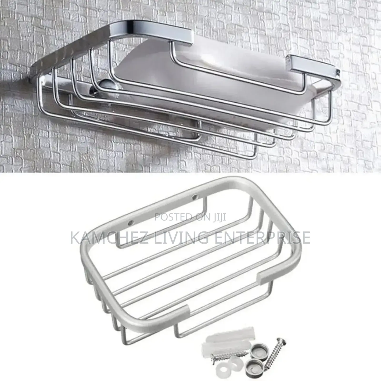 Stainless Steel Wall-Mounted Bar Soap Holder – Square Dish