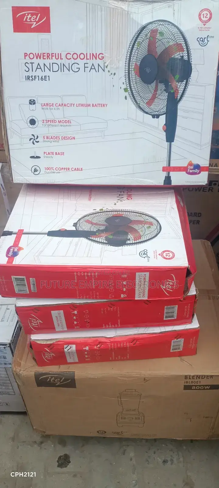 Original 18inche Itel Powerful Cooling Standing Solar Fan