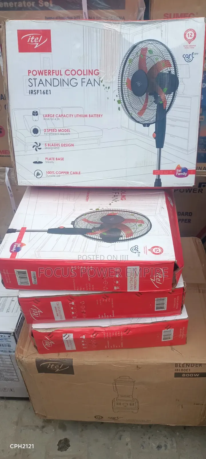 Original 18inche Itel Powerful Cooling Standing Solar Fan