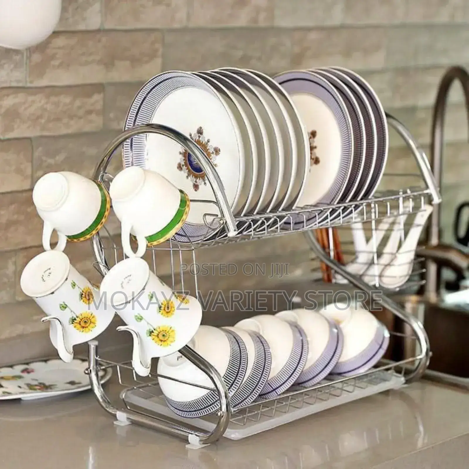 16 Inches Stainless Steel 2-Layer Plate Rack