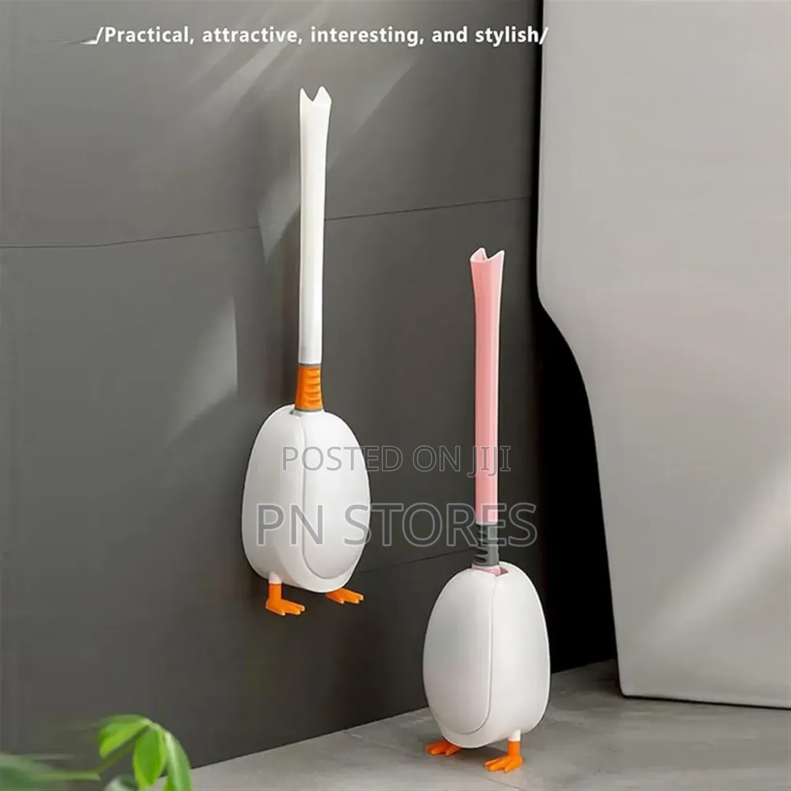 Duck Shaped Toilet Brush and Holder Set, Silicone