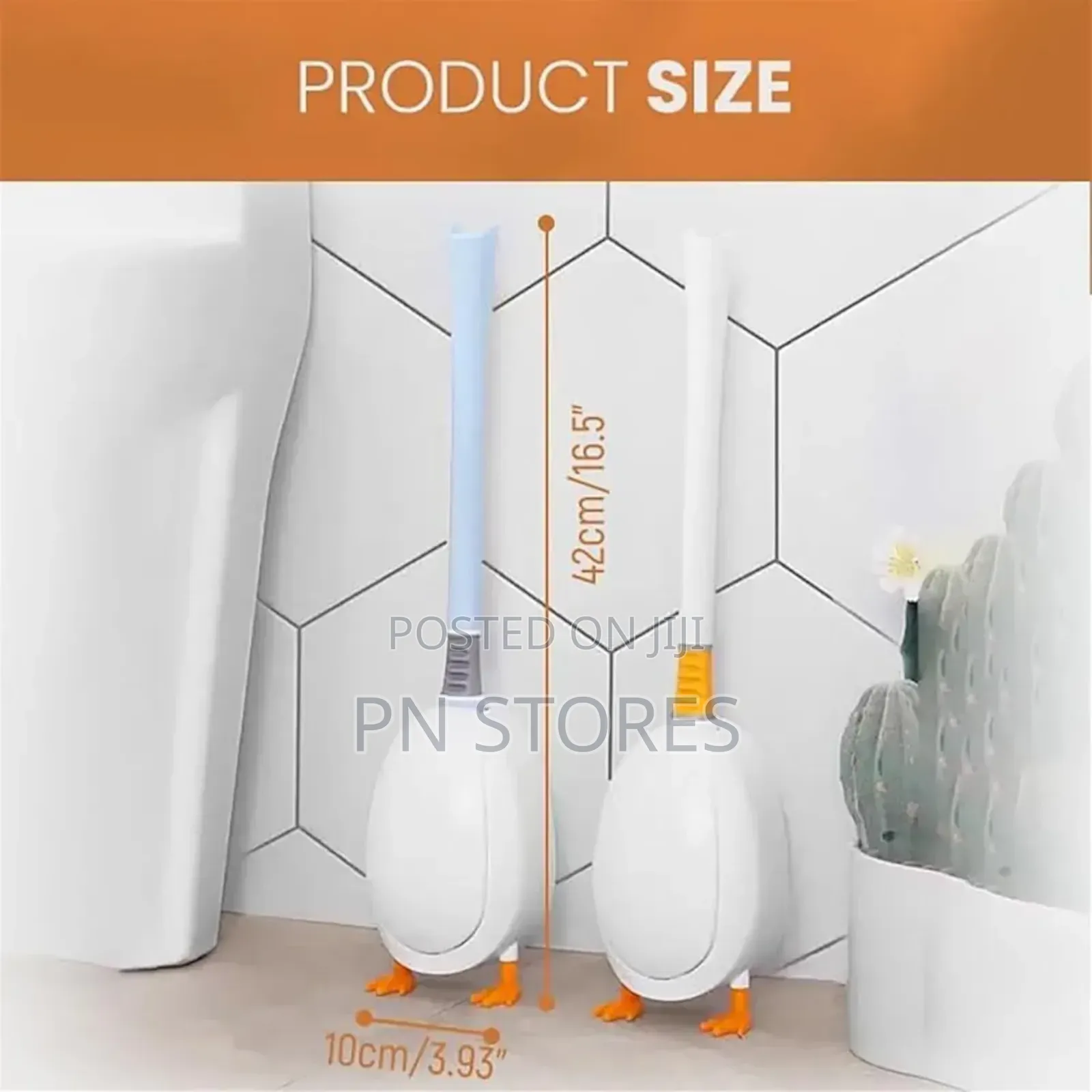 Duck Shaped Toilet Brush and Holder Set, Silicone