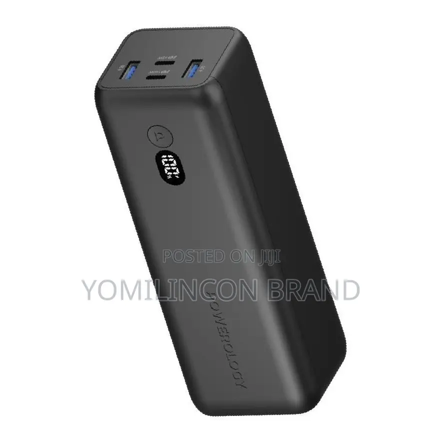 Powerology 100w Pd Onyx 30000mah Dual Usb-C Power Bank