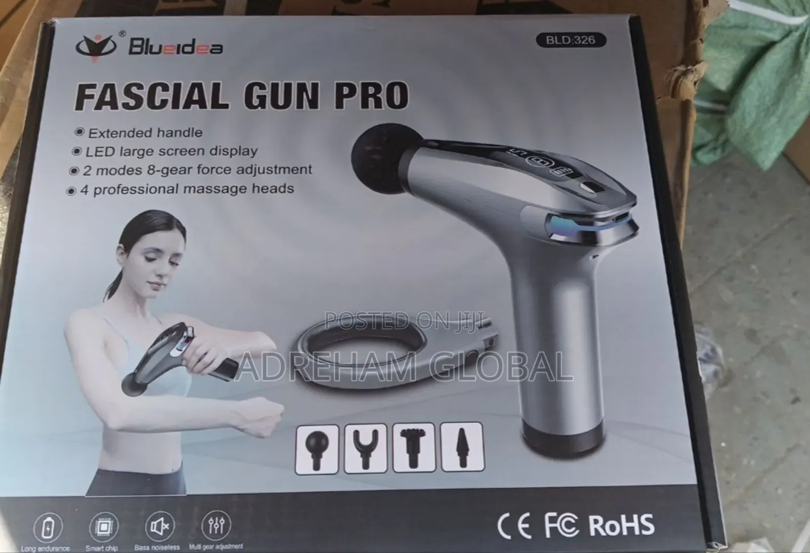 Blue Idea Gun Massager Pro With 4 Head