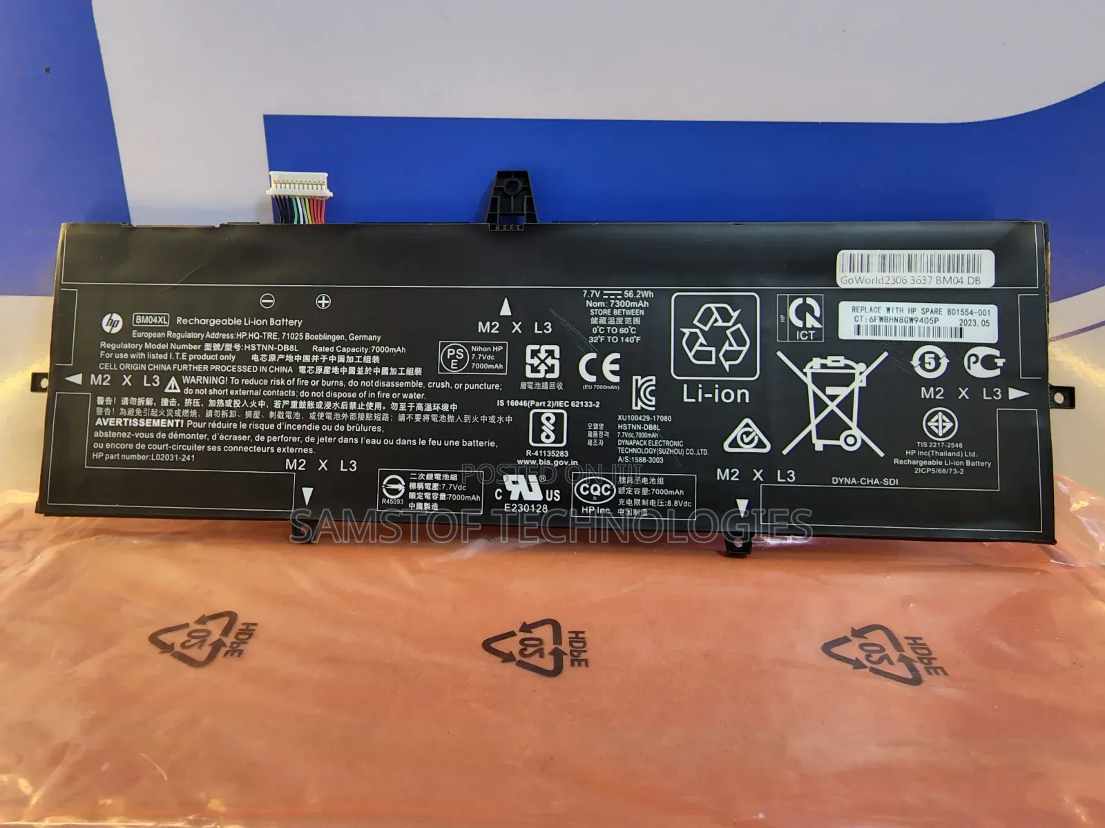 Hp Elitebook X360 1030 G3 / G4 Battery Bm04xl