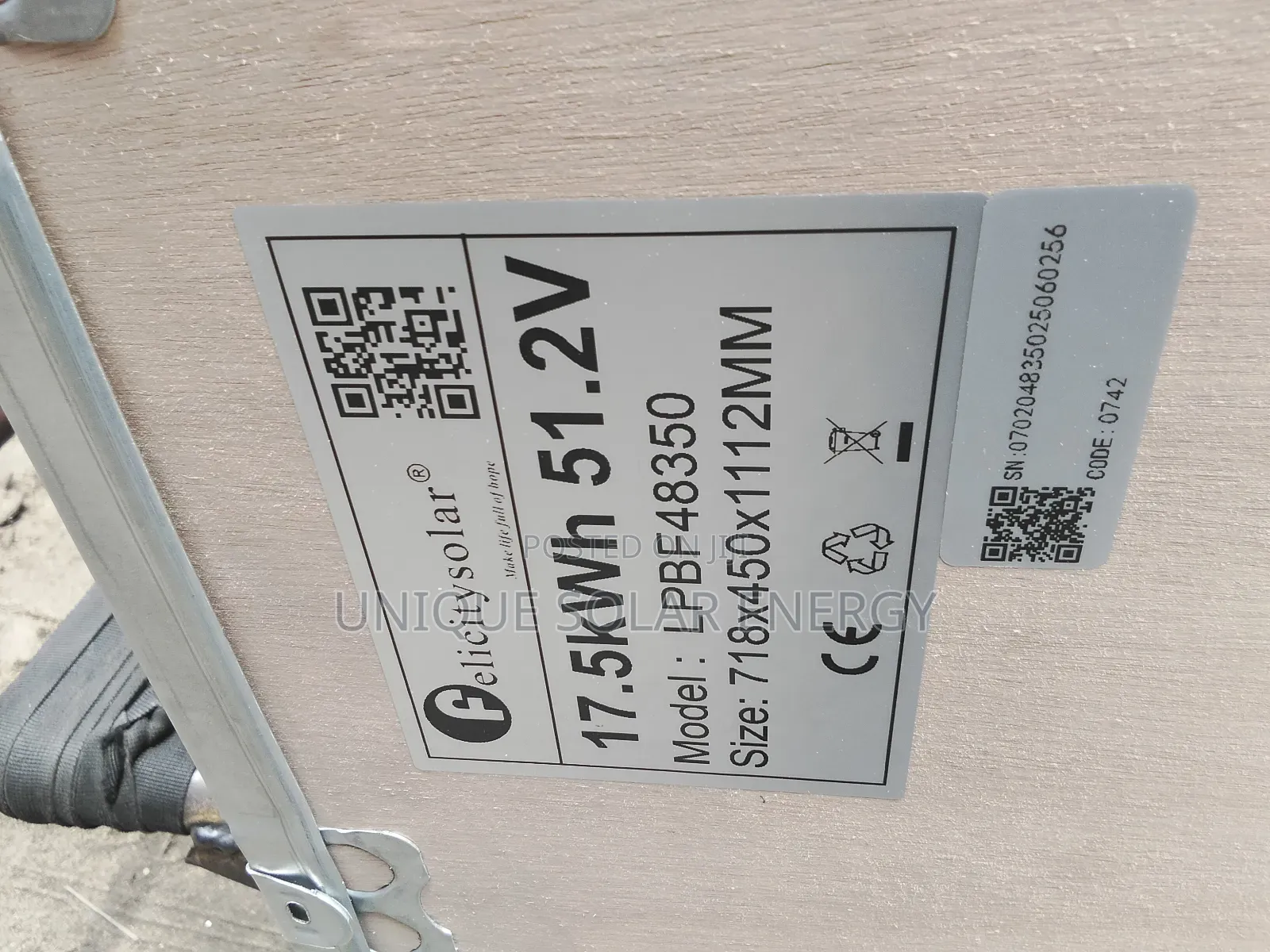 17.5kwh Felicity Lithium Ion Battery