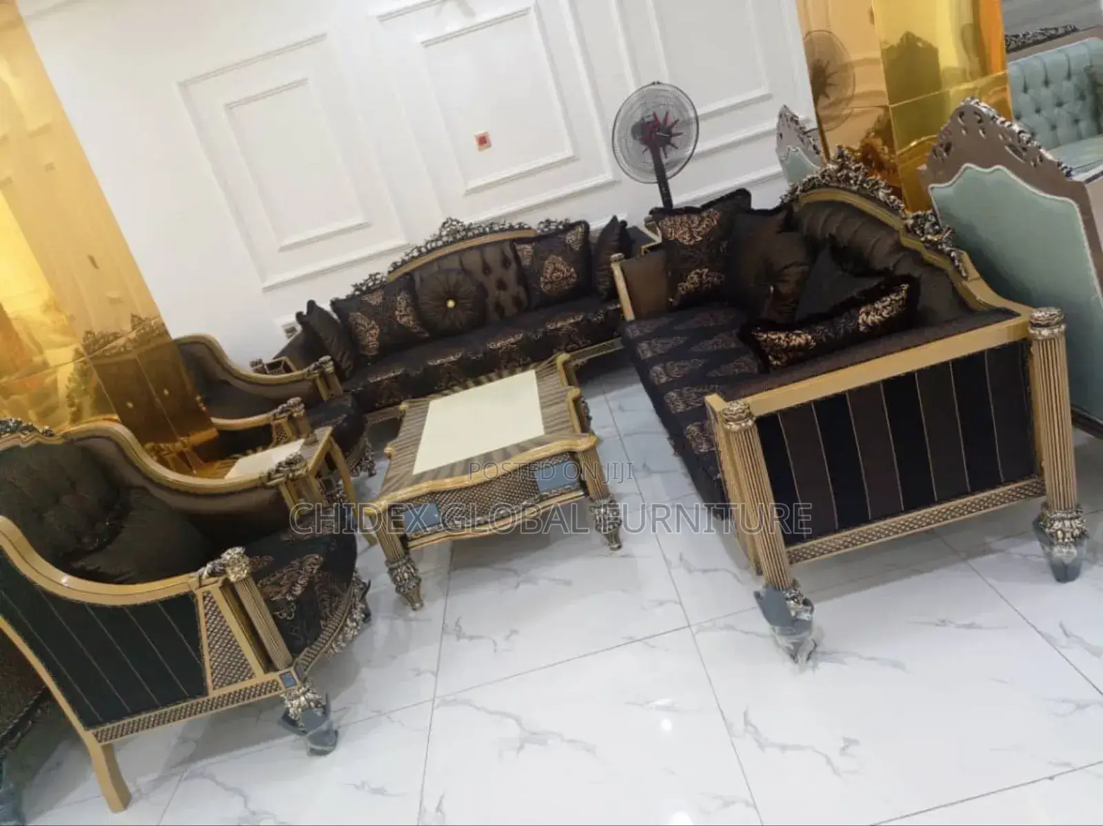 Turkish Sofa Chair With Center Table and Stools