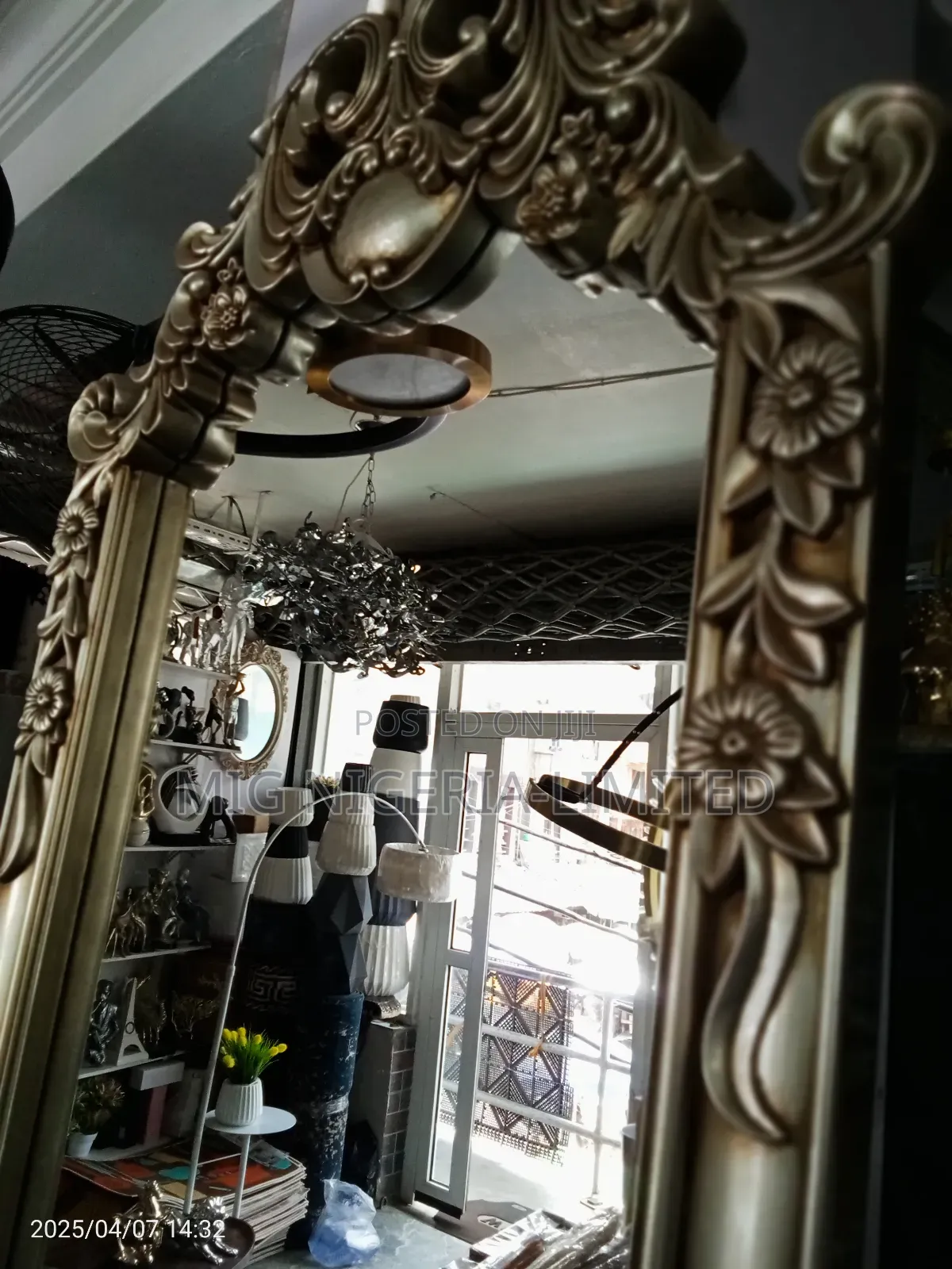 Royal Ova Vintage Ornate Wall Full Length Mirror 180cmx70cm.