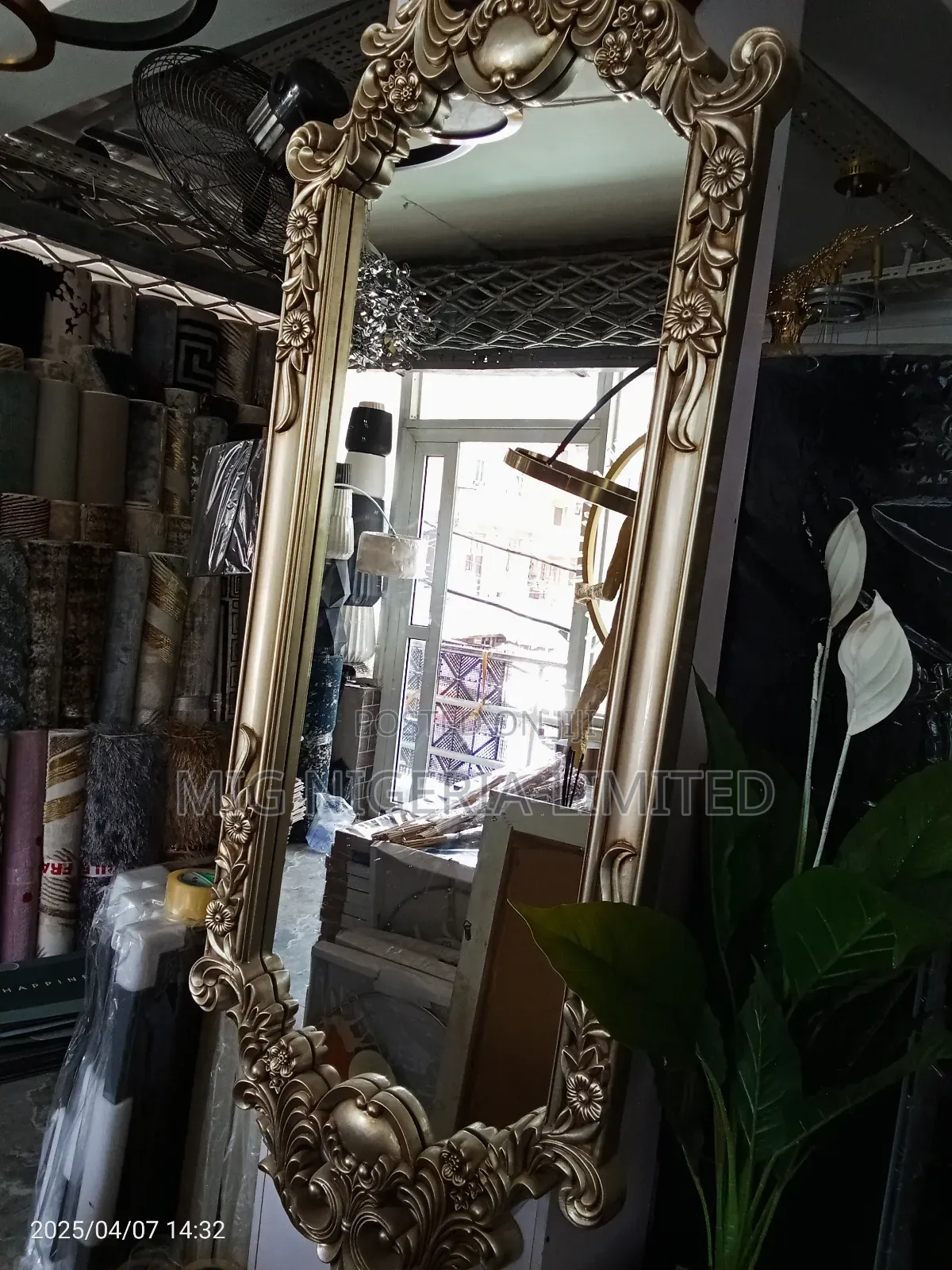 Royal Ova Vintage Ornate Wall Full Length Mirror 180cmx70cm.