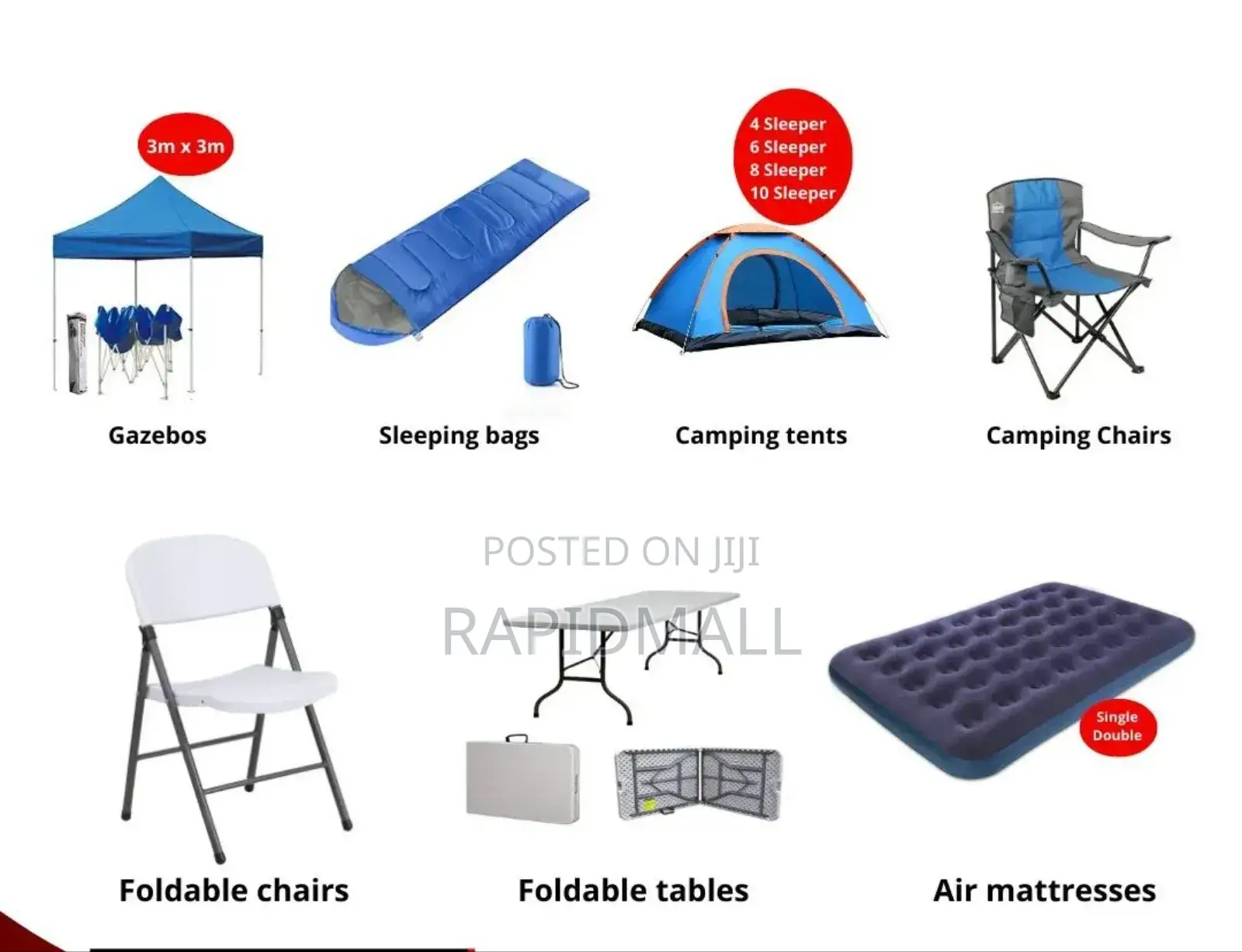 Camping Tent, Other Camping Accessories All Available