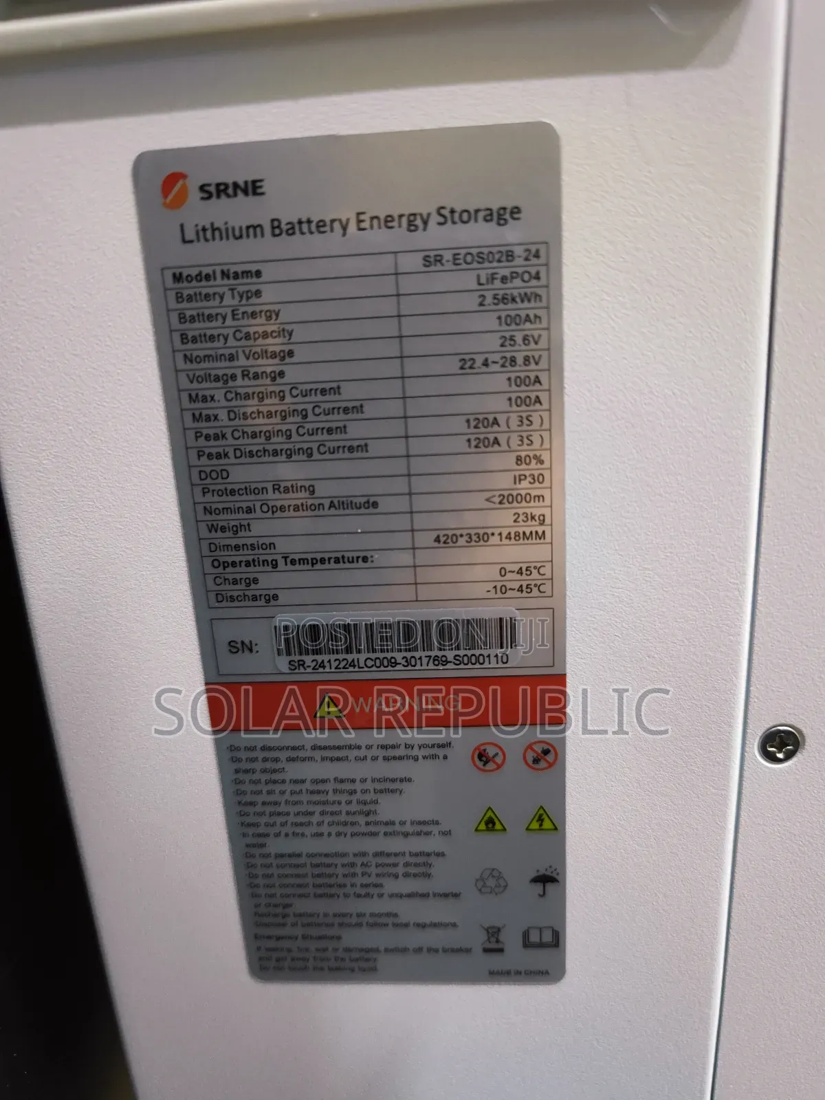 2.5kwh 24v Srne Lithium Battery