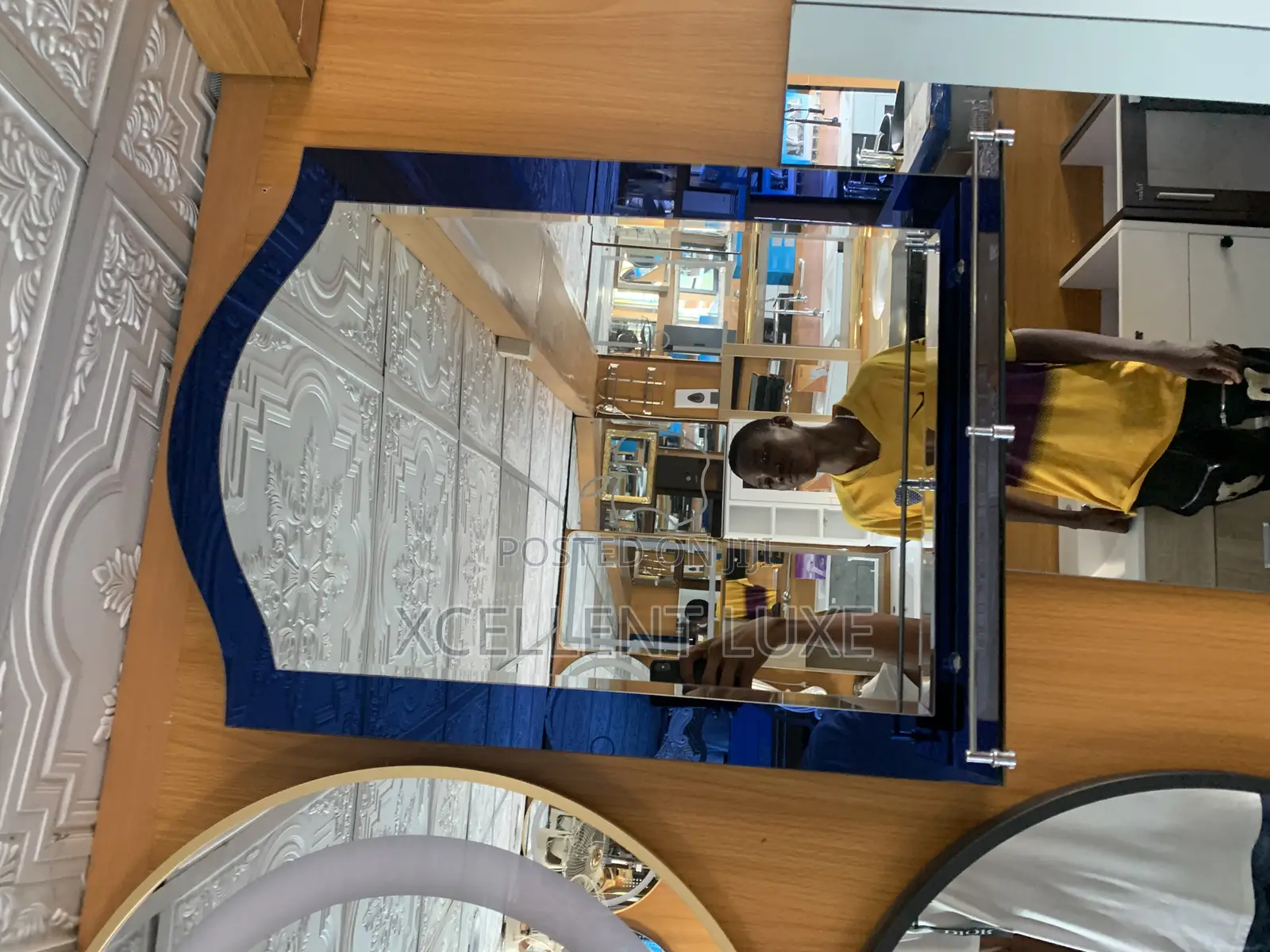 Plain Mirror With Single Shelf