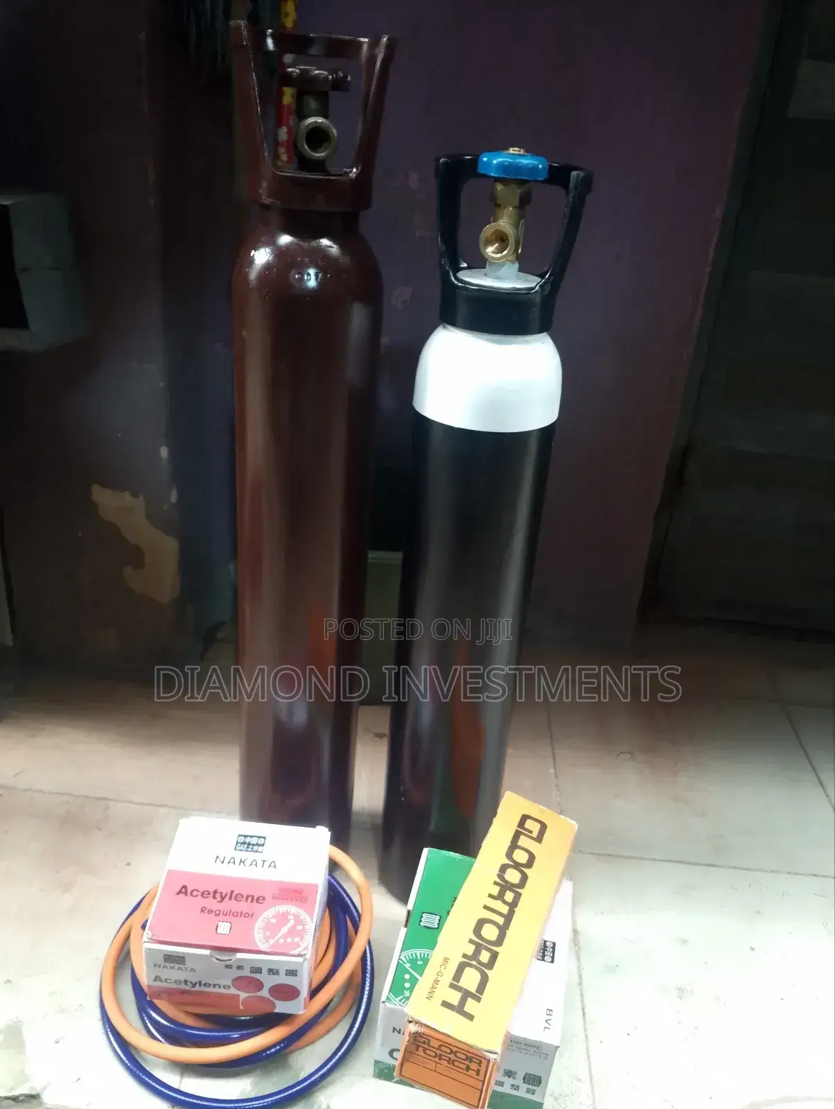 Set Of Oxygen And Acetylene Cylinder