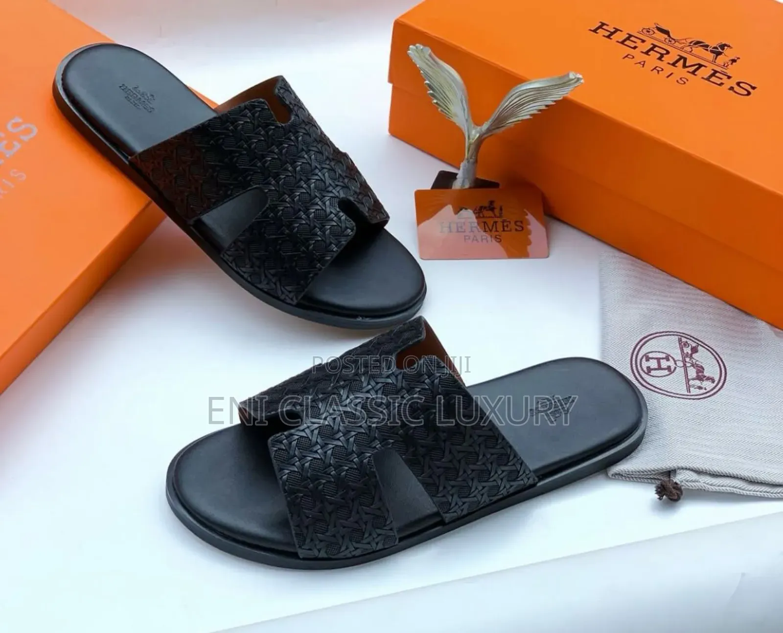 Original Luxury Leather Multicolor Slippers Hermes