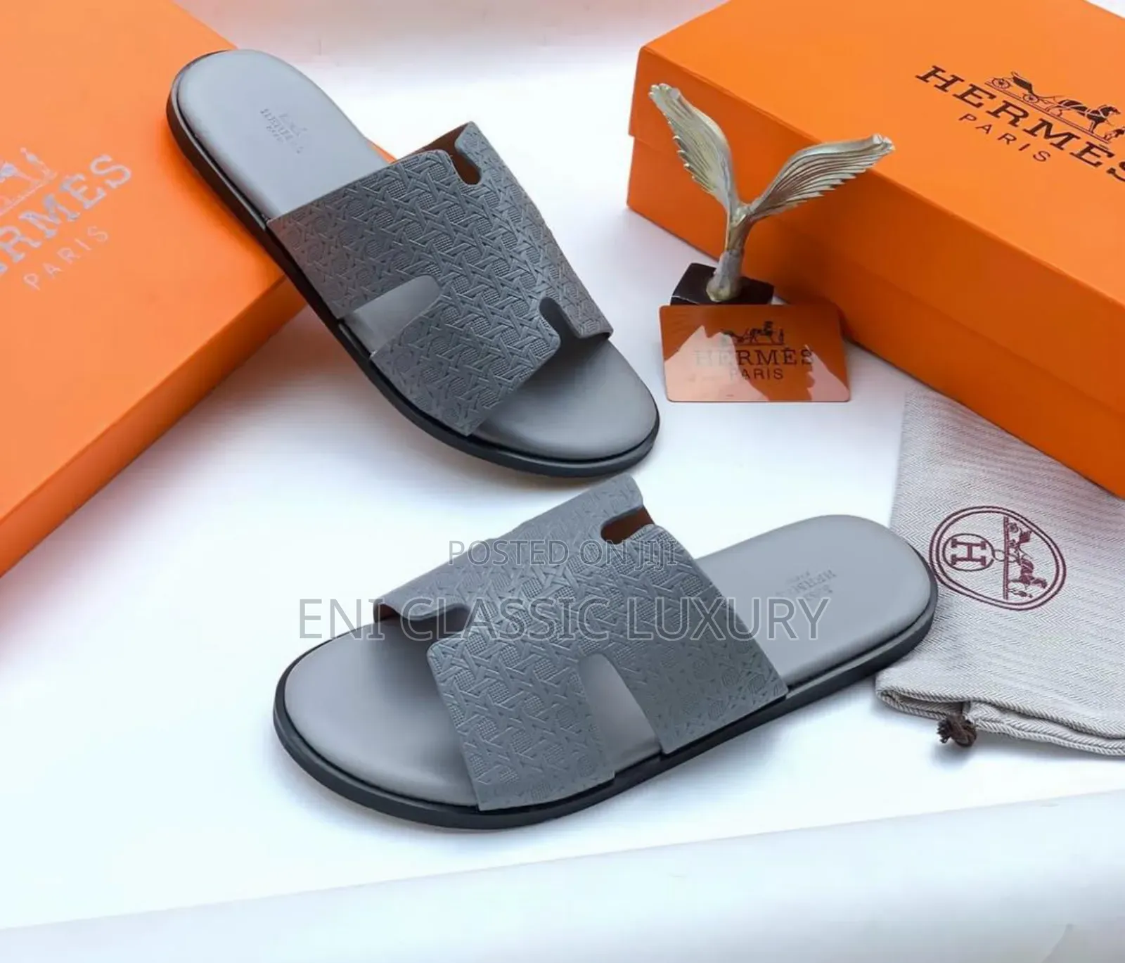 Original Luxury Leather Multicolor Slippers Hermes