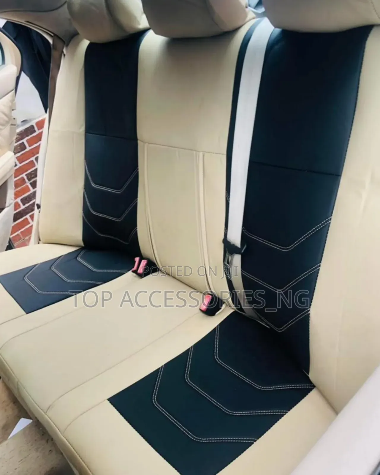 Cream and Car Black Seat Cover