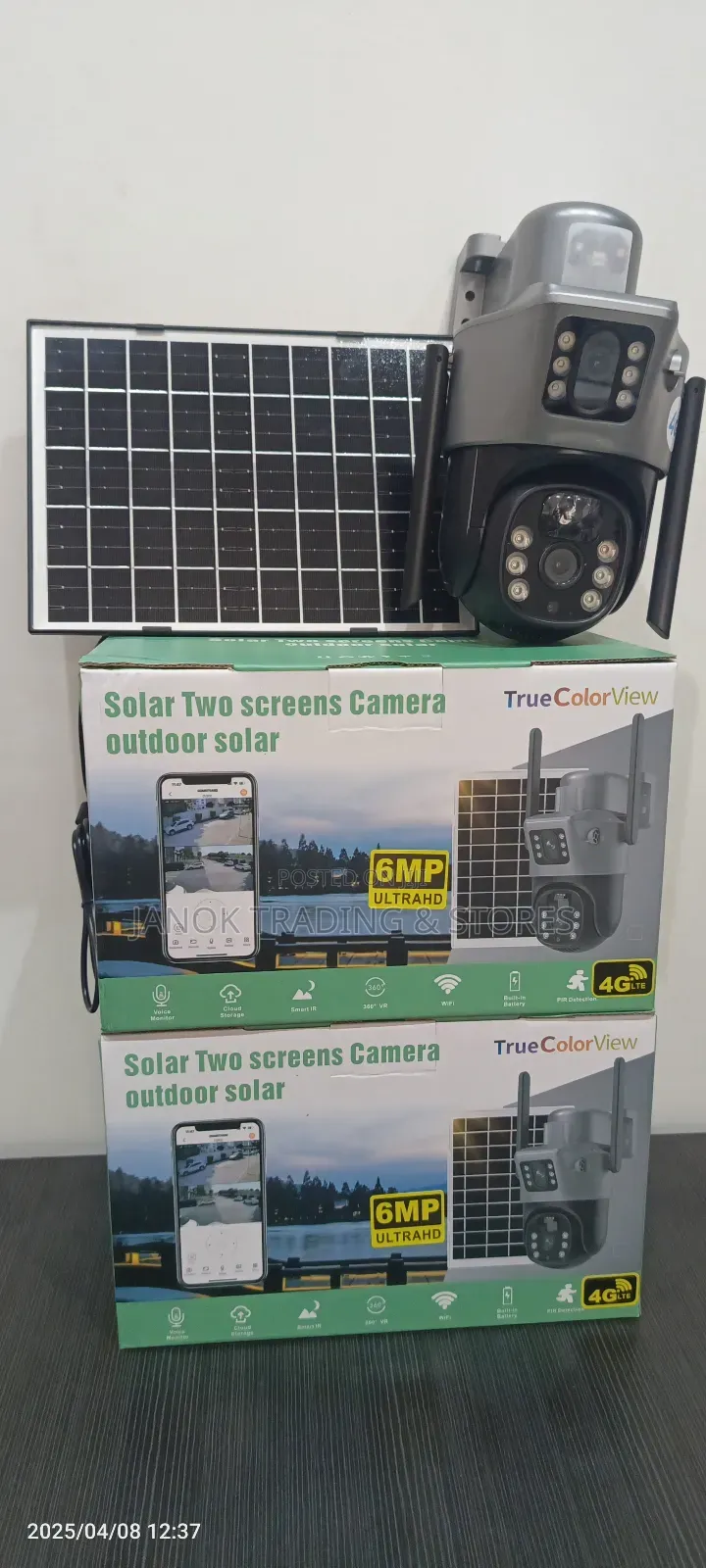 True Color View Two Screens Outdoor Solar Camera 6mp 4glte