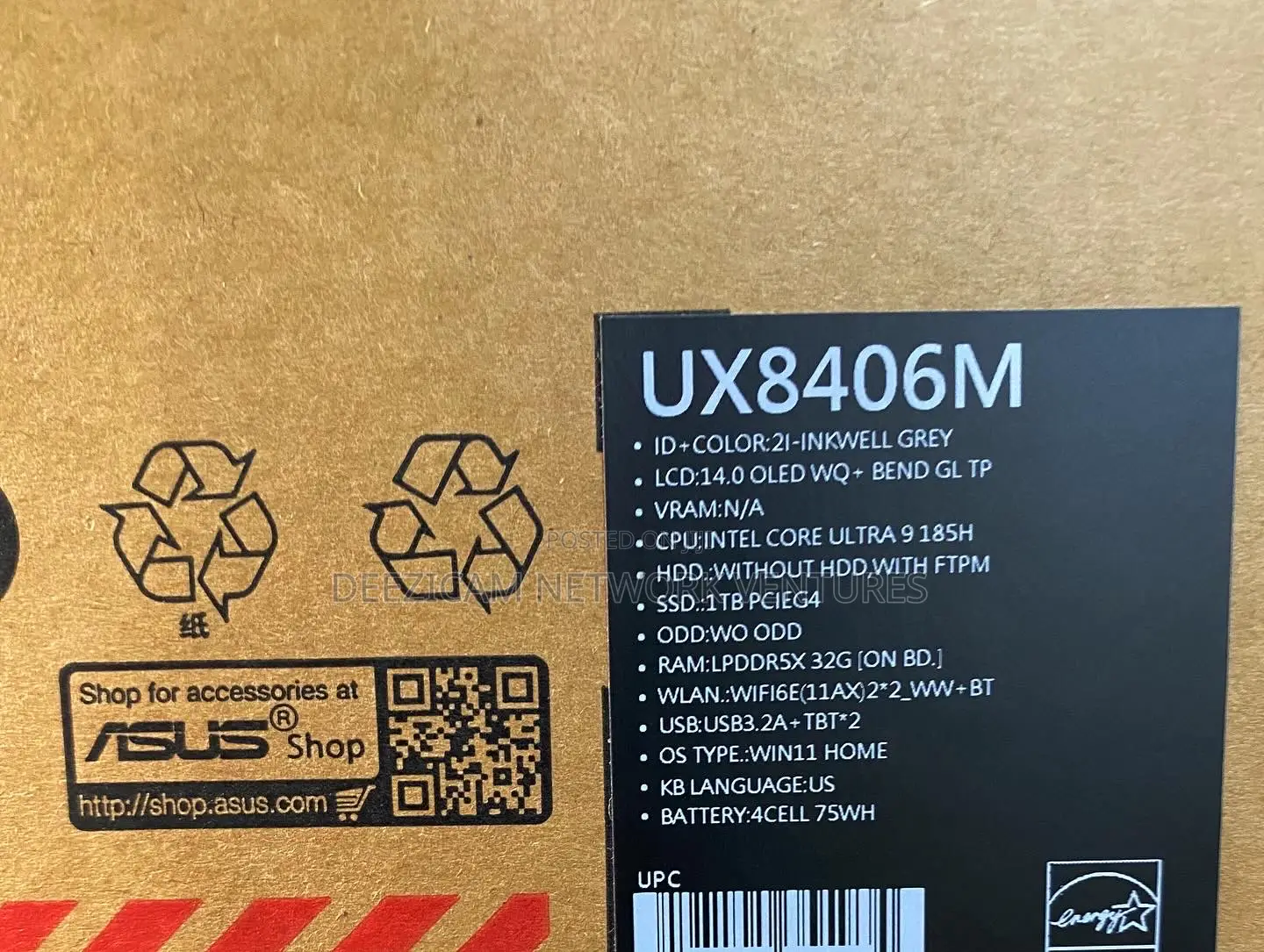 New Laptop Asus Zenbook Duo 14 3GB Intel Core Ultra 9 SSD 1T