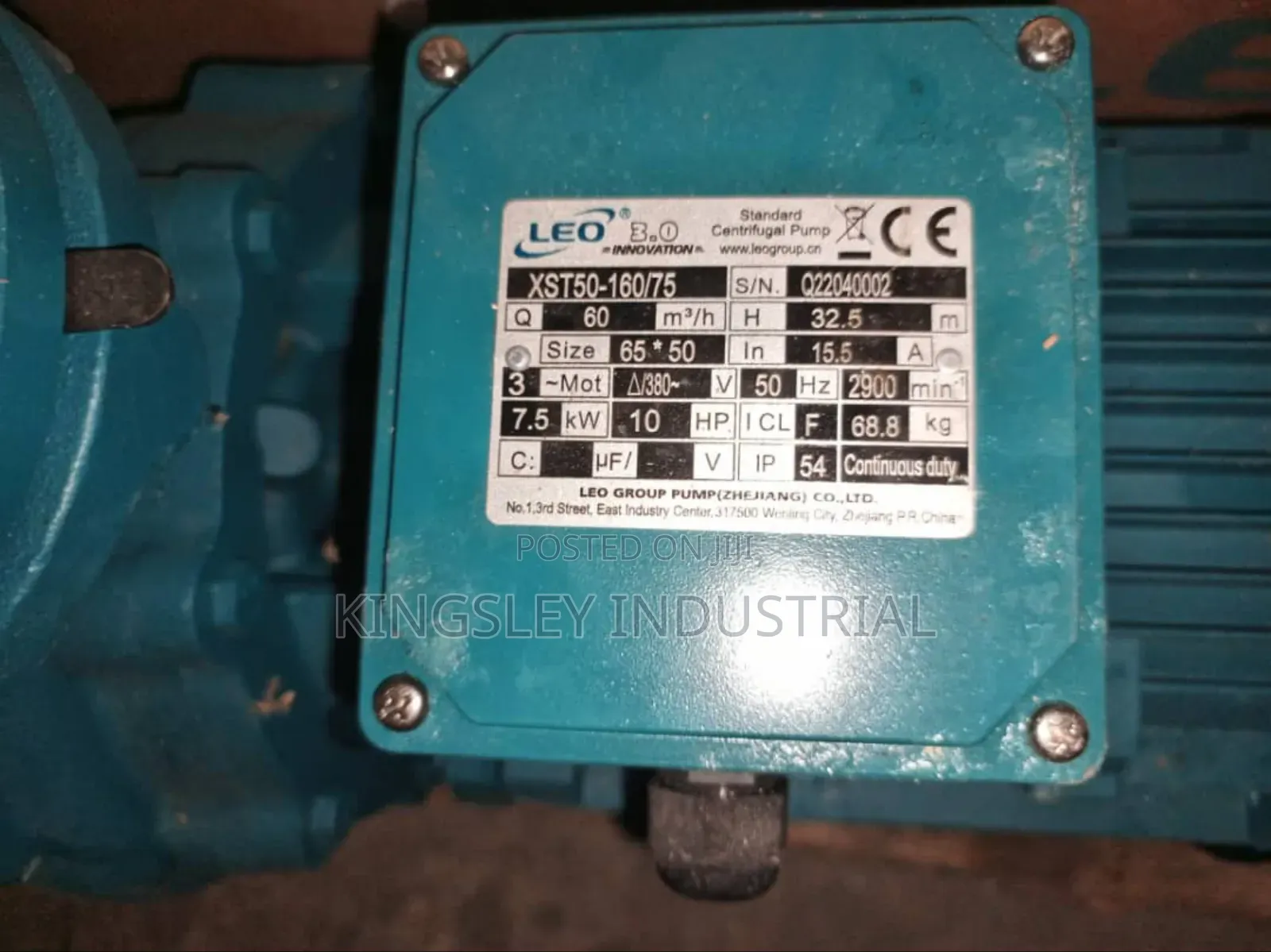 Leo Xst50-160 Centrifugal Water Pump 10hp/7.5kw 2900rpm ''2'