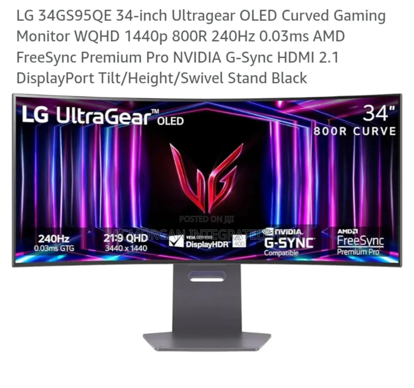 LG 34gs95qe 34-Inch Ultragear Oled Curved Gaming Monitor
