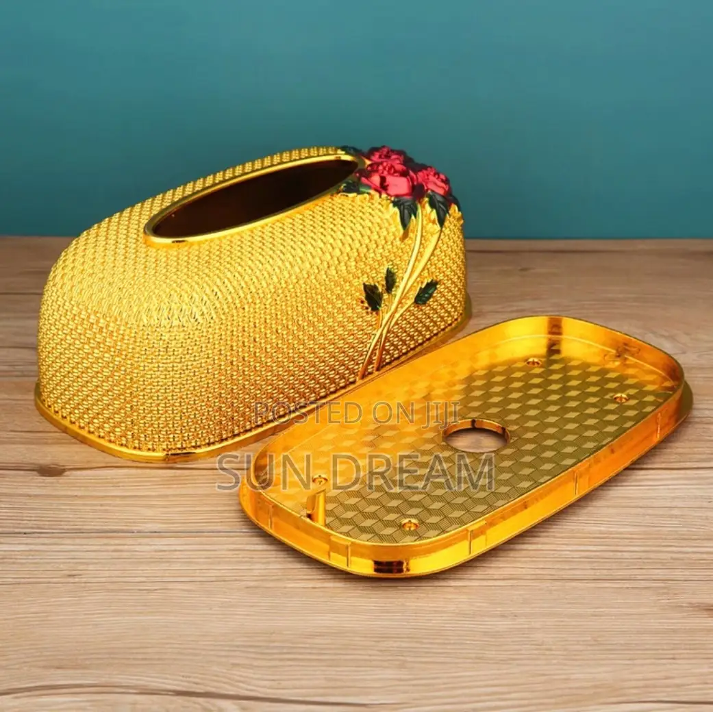 Luxury Golden Tissue Box Storage Box