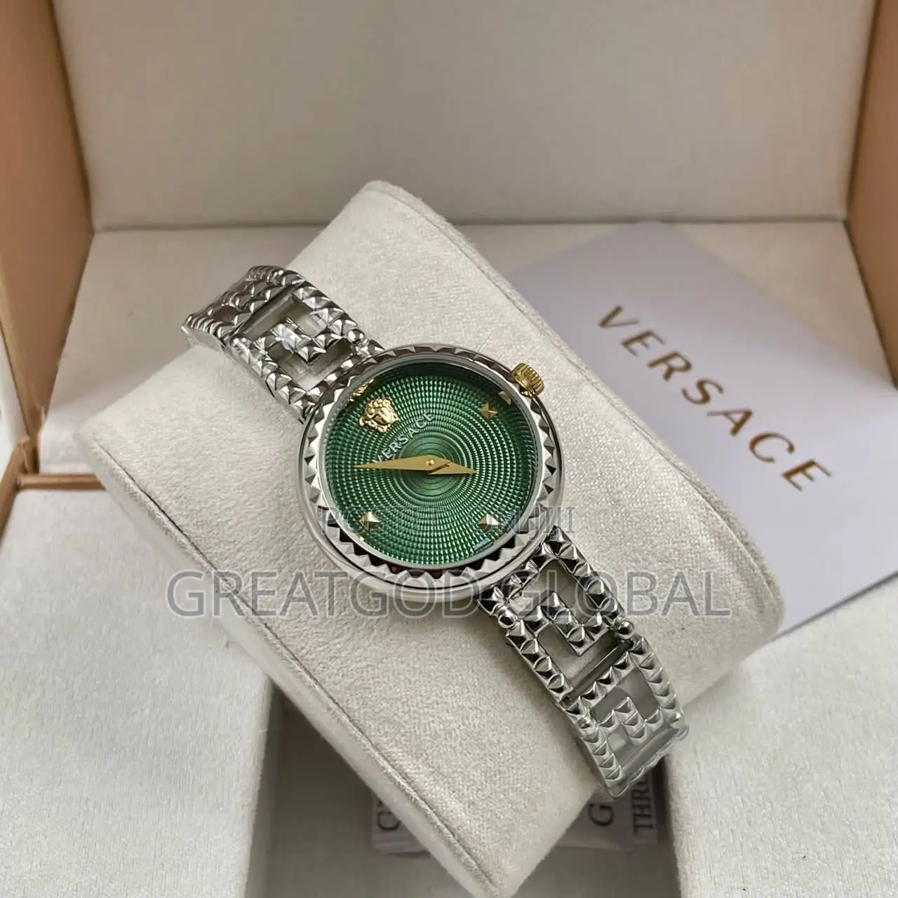 Luxury Versace Swiss Made Wristwatch Ladies Silver